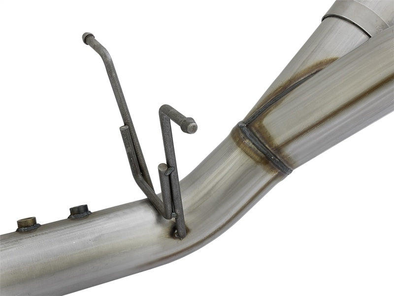 aFe Large Bore-HD 4in 409 Stainless Steel DPF-Back Exhaust System w/Dual B 49-44086-B Photo - Unmounted