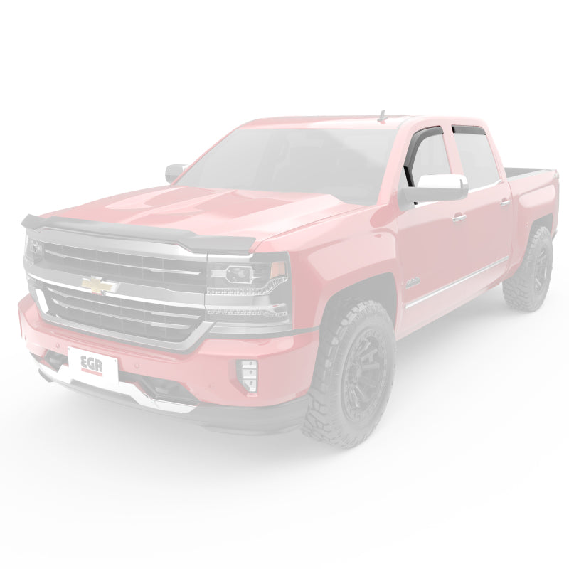 EGR 14+ Chev Silverado/GMC Sierra Dbl Cab In-Channel Window Visors - Set of 4 - Matte (571675) 571675 571675 Photo - Mounted