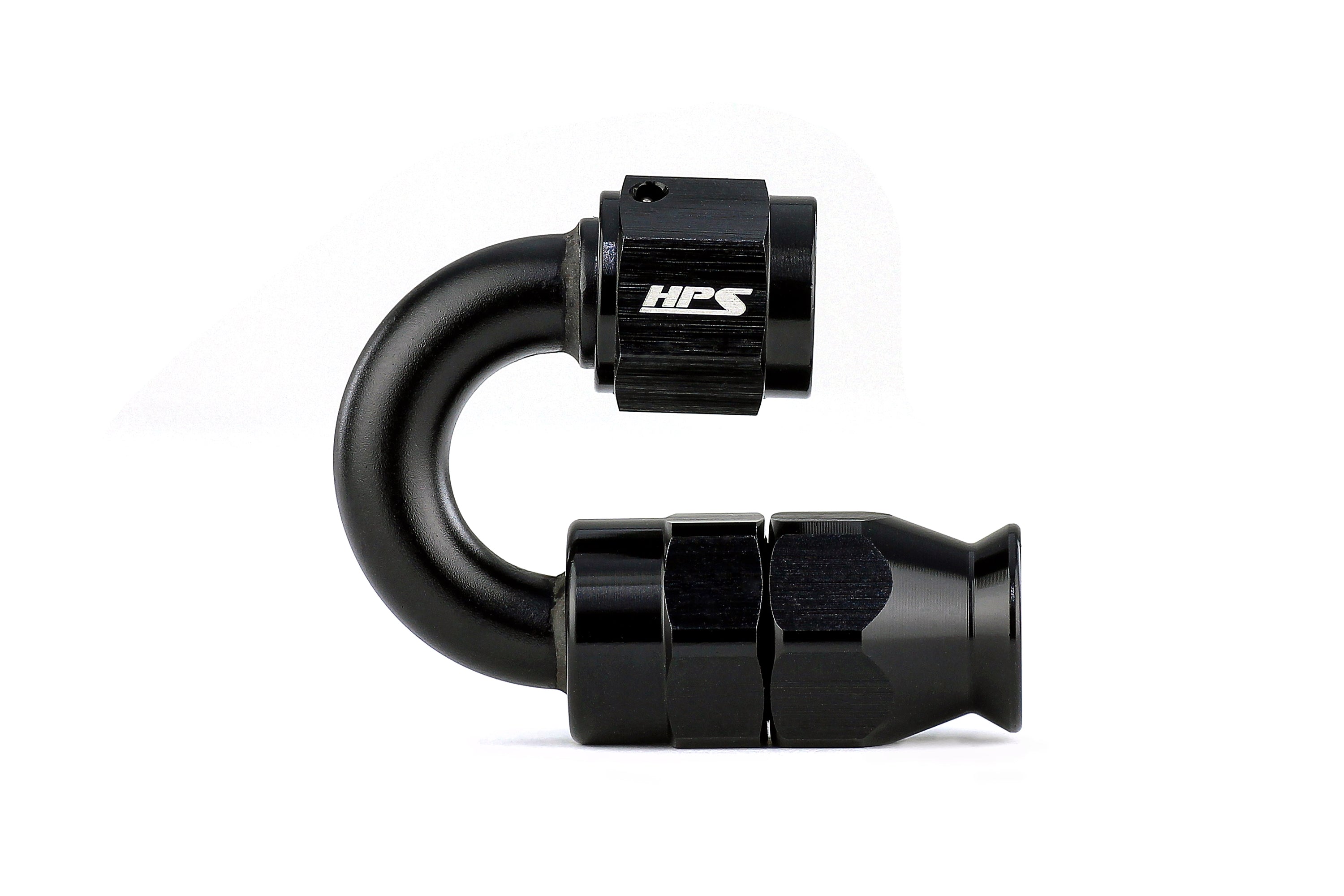 HPS Performance Straight/ 30-180 Degree 3-10 Compression Teflon Hose End to AN Female for Stainless Steel Reinforced PTFE Hose, Aluminum, Black