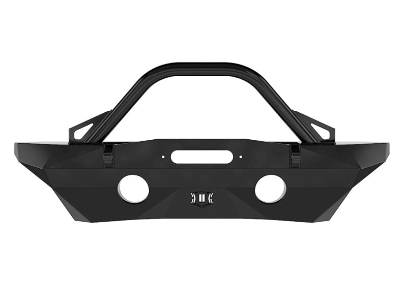 ICON 07-18 Jeep Wrangler JK Pro Series Mid Width Front Recessed Winch Bumper w/Bar/Tabs 25234 25234 Photo - Unmounted