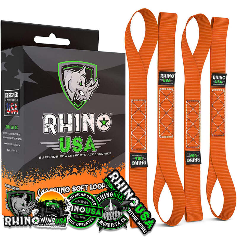 Rhino USA Soft Loops Motorcycle Tie-Down Set 4-Pack Orange SOFT4PACK-ORG SOFT4PACK-ORG Photo - Primary