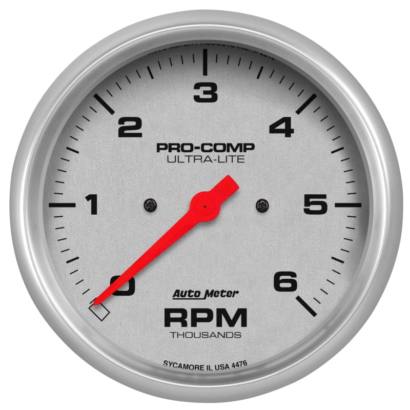 Autometer Gauge, Tachometer, 5", 6k Rpm, in-dash, Ultra-lite 4476 Photo - Primary