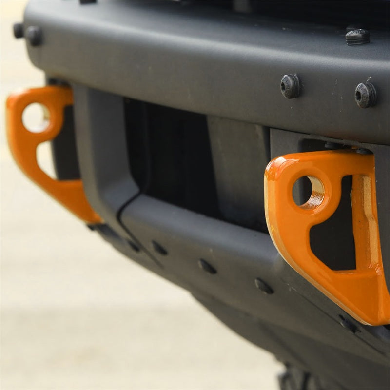 Ford Racing 2021+ Bronco Front Bumper Tow Hooks - Orange (Pair) M-18954-BO M-18954-BO Photo - Mounted