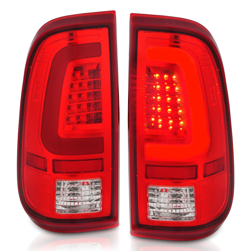 ANZO 2008-2016 Ford F-250 LED Taillights Chrome Housing Red/Clear Lens (Pair) 311358 311358 Photo - Unmounted