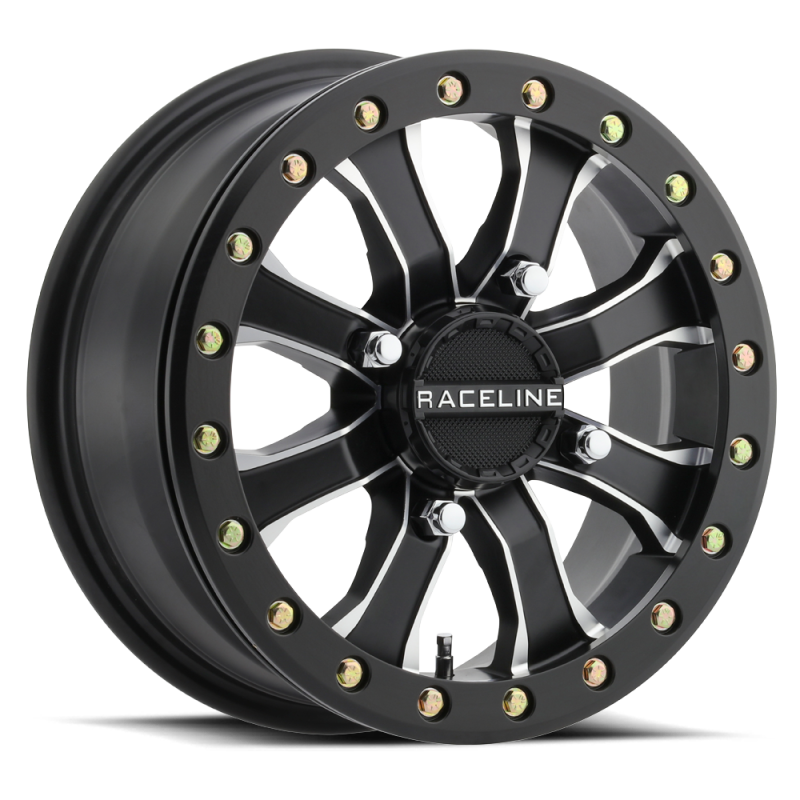 Raceline A71MB Mamba 15x6in / 4x156 BP / 40mm Offset / 132.5mm Bore- Black & Machined Beadlock Wheel A71MB-56056-51 A71MB-56056-51 Photo - Primary