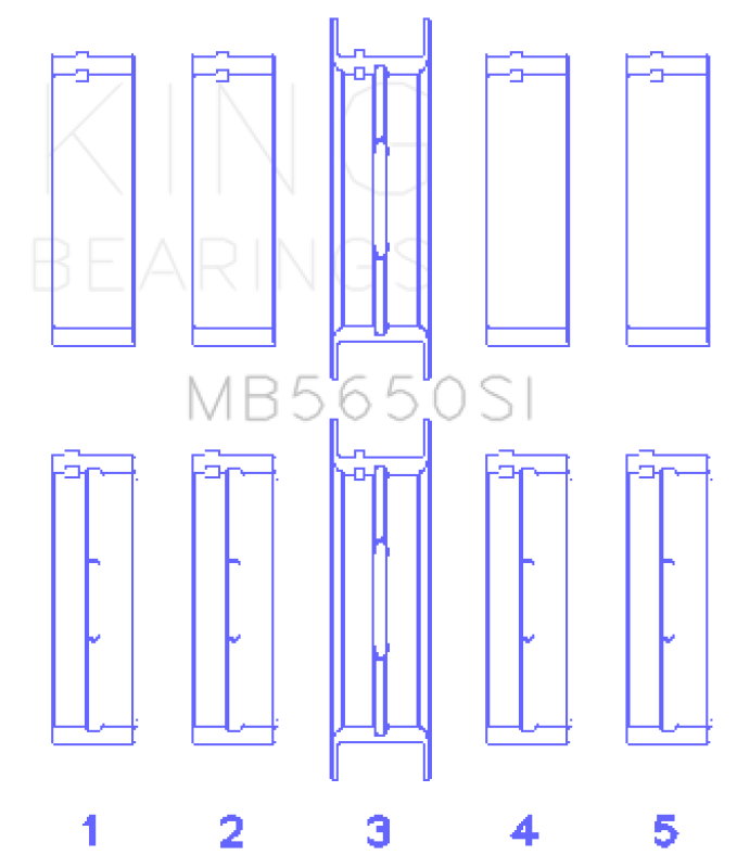 King Engine Bearings Ford 370/429/460 16B OHV Main Bearing Set - Set Of 10 MB5650SI MB5650SI Photo - Primary