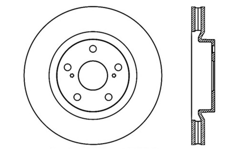 StopTech Sport Cross Drilled Brake Rotor; Front Right 128.44146R Technical Drawing