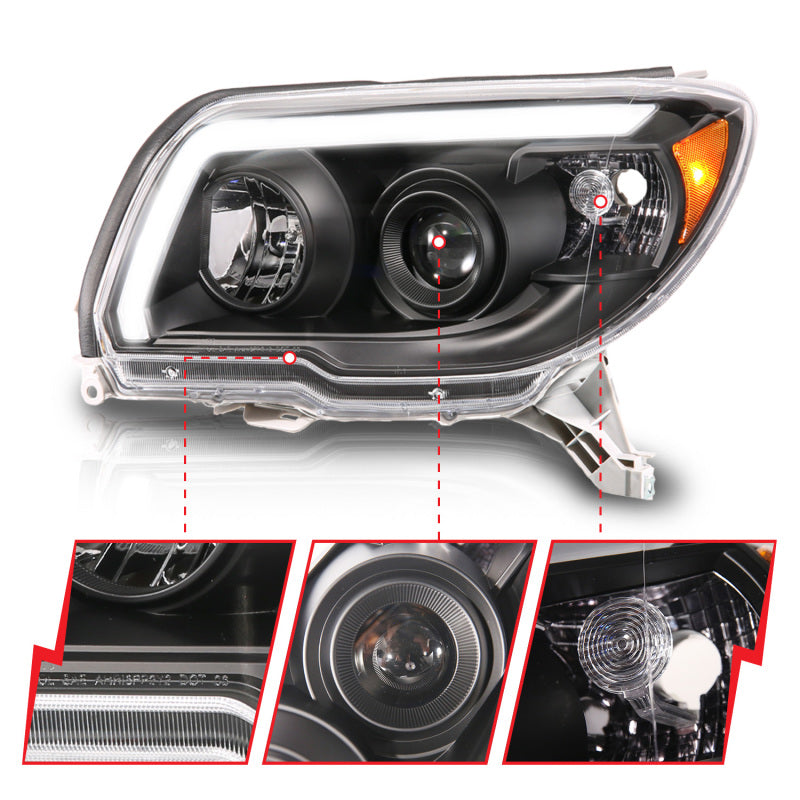ANZO 06-09 Toyota 4 Runner Projector Headlights Plank Style - Black 111616 111616 Photo - Unmounted