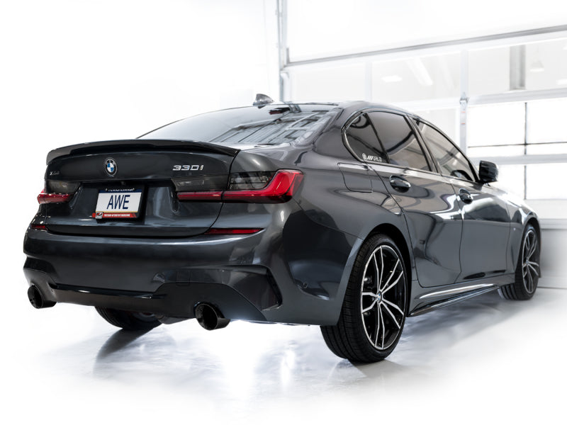 AWE Tuning AWE 19-23 BMW 330i / 21-23 BMW 430i Base G2X Touring Axle Back Exhaust - Diamond Black 3015-33429 3015-33429 Photo - Mounted