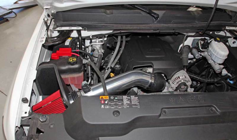 Spectre 11-13 GM 2500HD/3500HD V8-6.0L F/I Air Intake Kit - Polished w/Red Filter 9004 9004 Photo - Mounted
