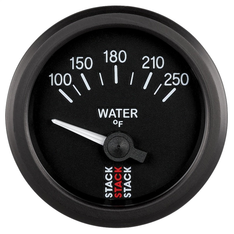 Autometer Stack 52mm 100-250 Deg F 1/8in NPTF Electric Water Temp Gauge - Black ST3208 ST3208 Photo - Primary