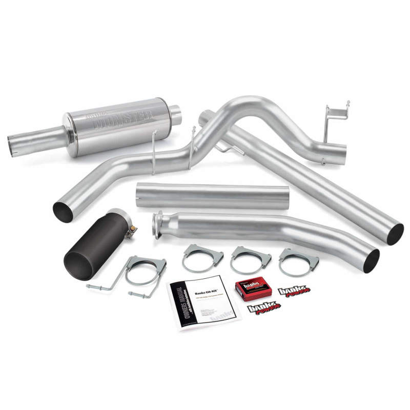 Banks Power 01 Dodge 5.9L Ext Cab Git-Kit - SS Single Exhaust w/ Black Tip 49360-B 49360-B Photo - Primary