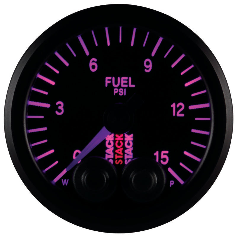 Autometer Stack 52mm 0-15 PSI 1/8in NPTF Male Pro-Control Fuel Pressure Gauge - Black ST3504 ST3504 User 9