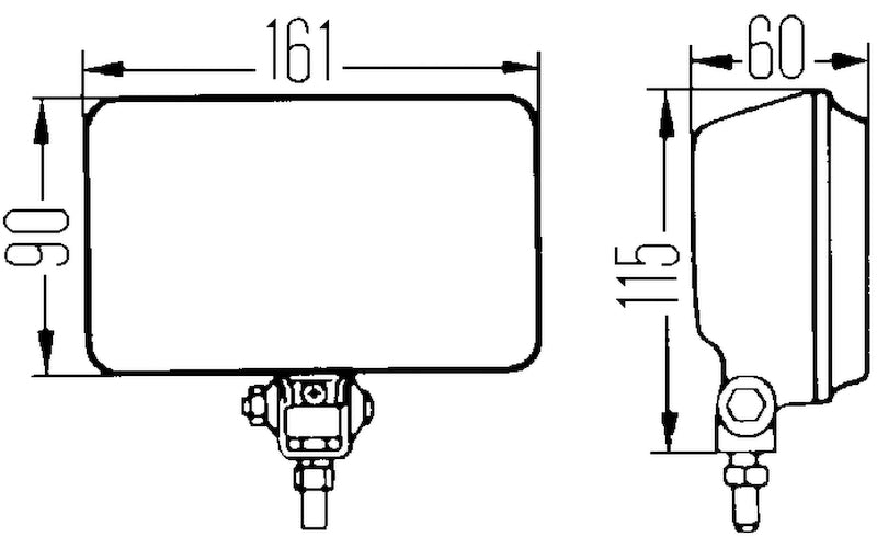 Hella 450 KIT FOG CLR H3 12V SA 005860601 Technical Drawing