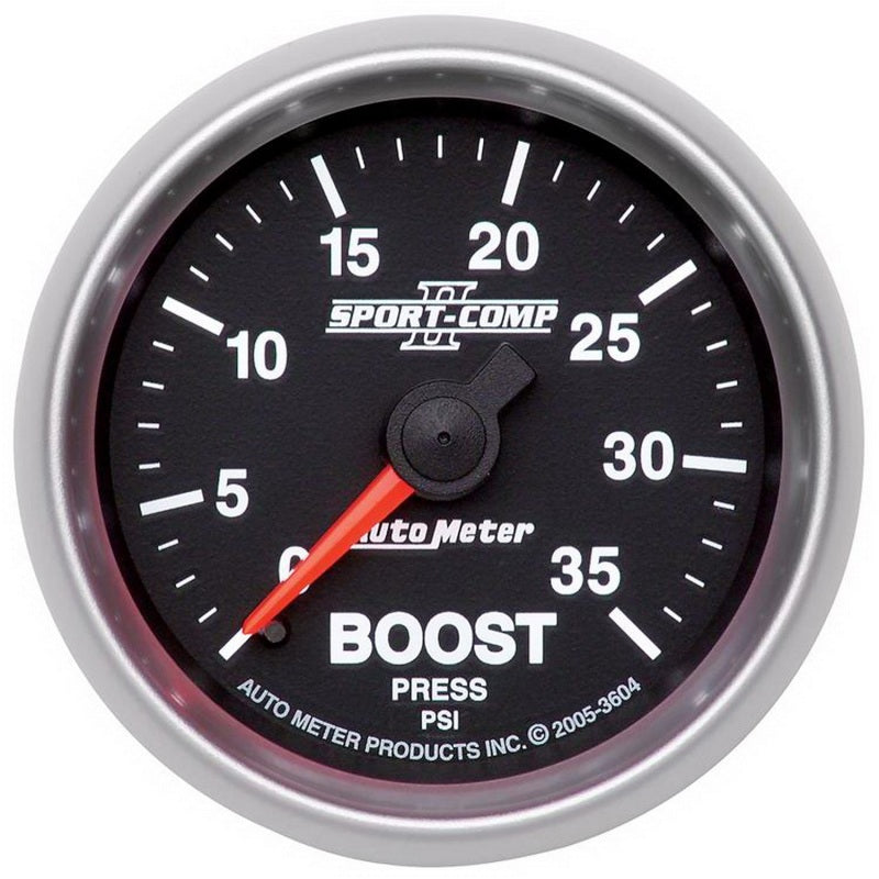 Autometer Gauge, Boost, 2 1/16", 35psi, Mechanical, Sport-Comp II 3604 Photo - Primary