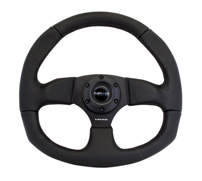 NRG Reinforced Steering Wheel-Leather Steering Wheel w/ Black Stitch RST-009R Photo - Primary