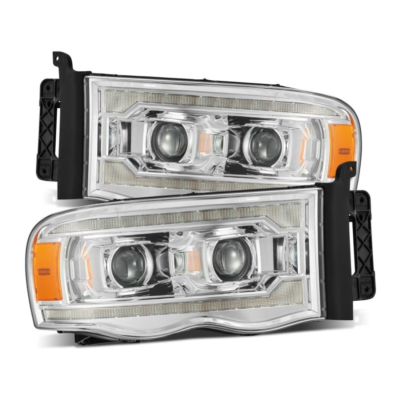 AlphaRex 02-05 Dodge Ram 1500 LUXX LED Proj Headlights Plank Style Chrome w/Activ Light/Seq Signal 880568 880568 Photo - Primary