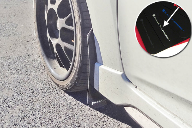 Rally Armor 12-13 Hyundai Veloster UR Black Mud Flap w/ White Logo MF24-UR-BLK/WH User 1