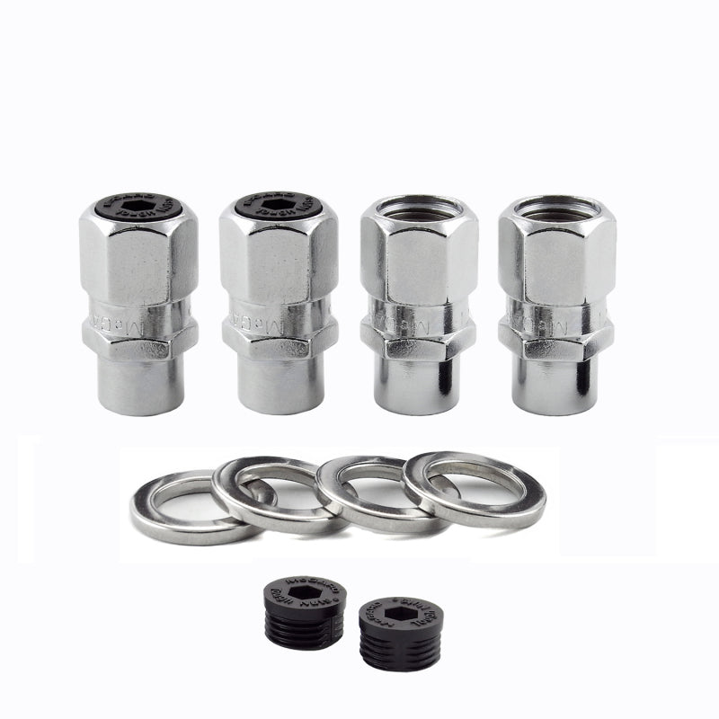 McGard Hex Lug Nut (Drag Racing Short Shank) 7/16-20 / 13/16 Hex / 1.6in. Length (4-Pack) - Chrome 60128 60128 Photo - out of package
