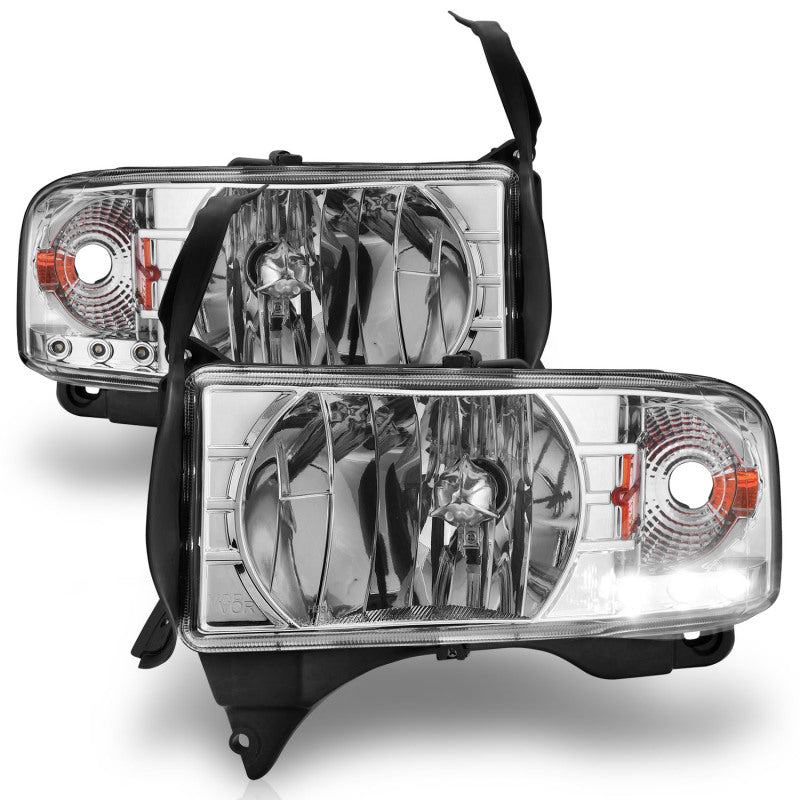 Anzo 1994-2001 Dodge Ram Crystal Headlights Chrome w/ LED 111206 Photo - Unmounted