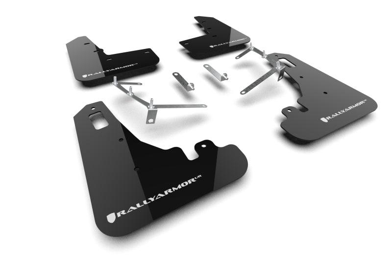 Rally Armor 2022+ Subaru BRZ / 2022+ Toyota GR86 Black UR Mud Flap w/ White Logo MF99-UR-BLK-WH MF99-UR-BLK-WH Photo - Primary