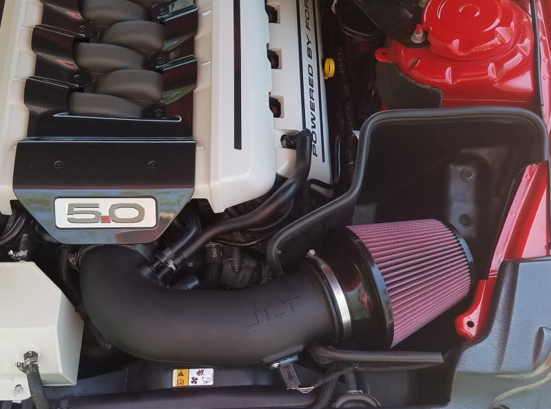 JLT 15-17 Ford Mustang GT Black Textured Cold Air Intake Kit w/Red Filter - Tune Req CAI-FMG-15 CAI-FMG-15 Photo - Primary