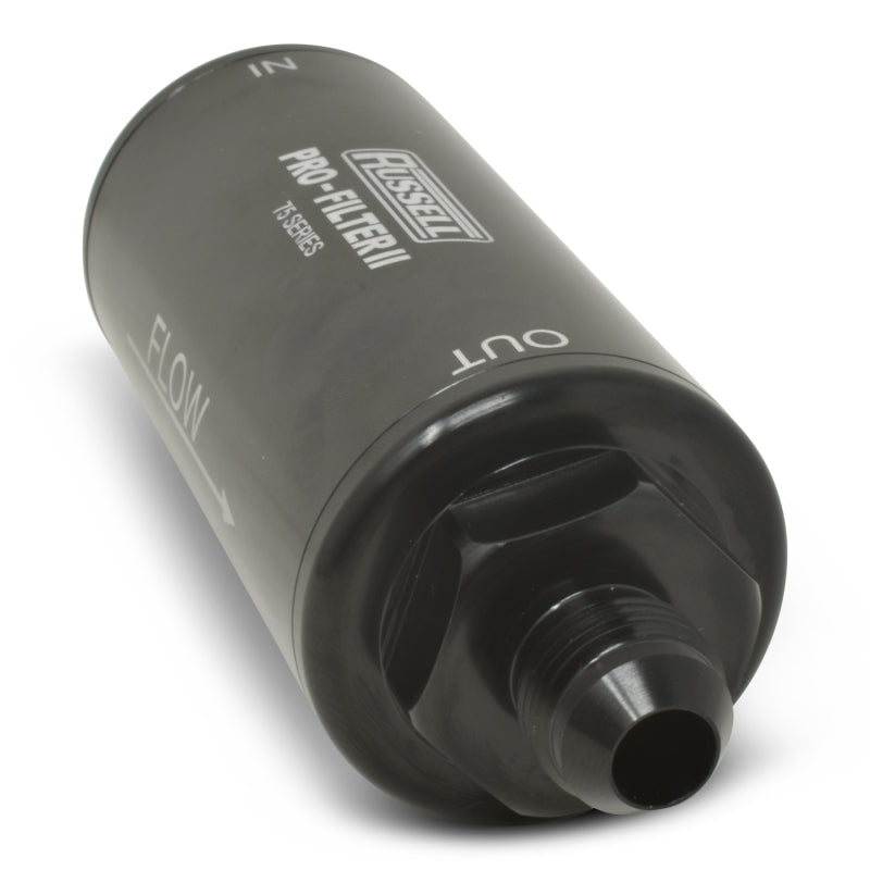Russell Performance Profilter Fuel Filter 6.25in Long 10 Micron -6AN Inlet -10AN Outlet - Black 750601 750601 360 Degree Image Set