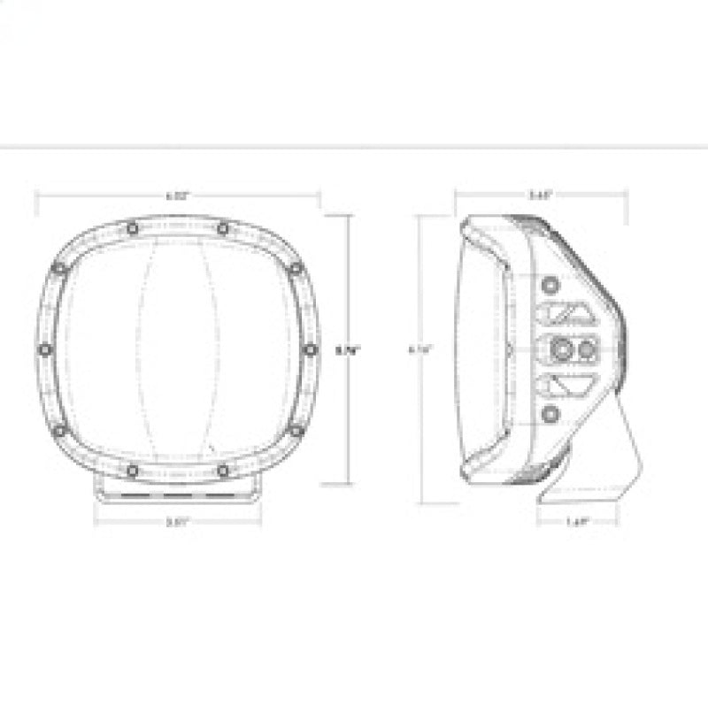 Rigid Industries Adapt XP w/ Amber PRO Lens (Pair) 300515 300515 Technical Drawing