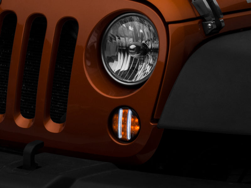 Raxiom 07-18 Jeep Wrangler JK Axial Series LED Front Turn Signals (Smoked) J119943 J119943 Photo - Close Up