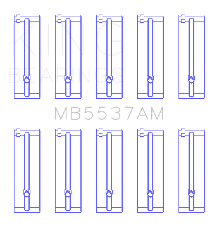 King Engine Bearings King Ford/Kia/Mazda DOHC 16 Valve/SOHC 8 Valve/SOHC 16 Valve (Size STD) Main Bearing Set MB5537AM MB5537AM Photo - Primary