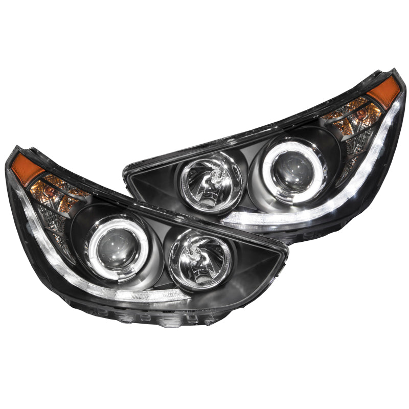 Anzo 2012-2013 Hyundai Accent Projector Headlights w/ Halo Black (CCFL) 121476 Photo - Primary