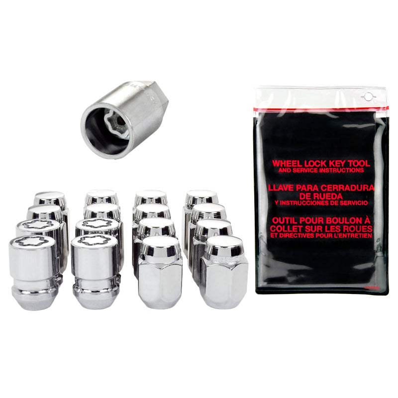 McGard 5 Lug Hex Install Kit w/Locks (Cone Seat Nut) M12X1.25 / 13/16 Hex / 1.28in. Length - Chrome 84554 84554 Photo - Primary