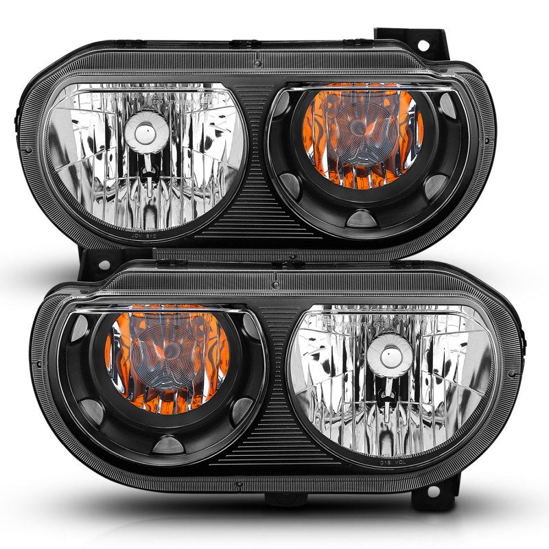 Anzo 2008-2014 Dodge Challenger Crystal Headlights Black 121526 Photo - Unmounted