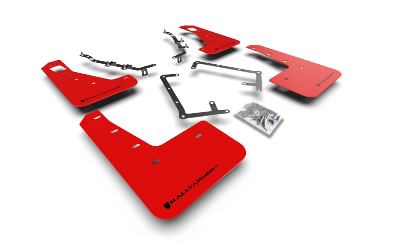 Rally Armor 09-11 Ford Focus MK2 RS Red UR Mud Flap Black Logo MF56-UR-RD/BLK MF56-UR-RD/BLK Photo - Primary