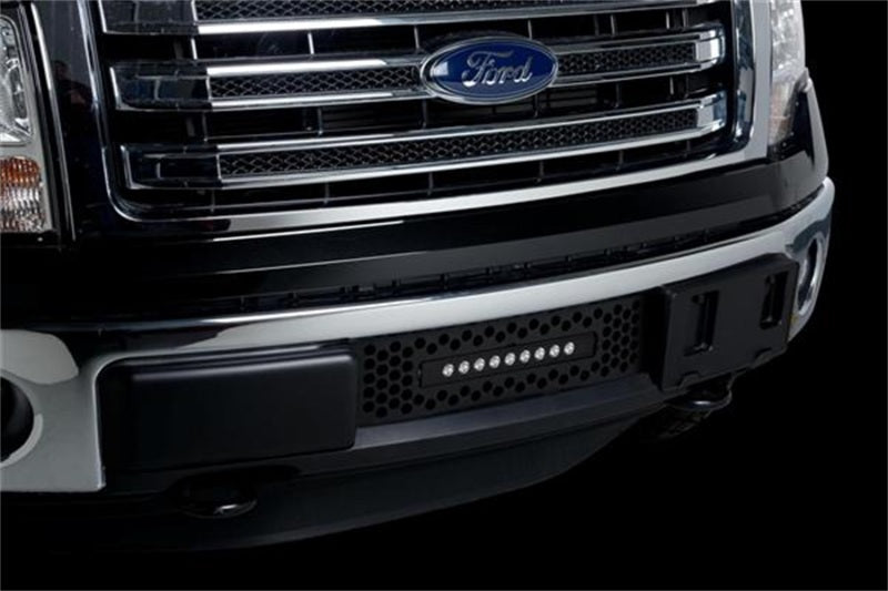 Putco 11-14 Ford F-150 EcoBoost SS Black Punch Bumper Grille Insert w/ 10in Luminix Light Bar 88182FPL 88182FPL Photo - Mounted