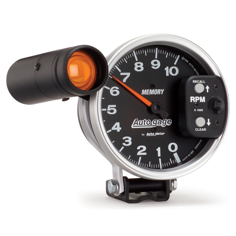 Autometer 5" Pedestal Tachometer 0-10,000 Rpm Memory Shift Light Black Auto Gage 233906 User 3