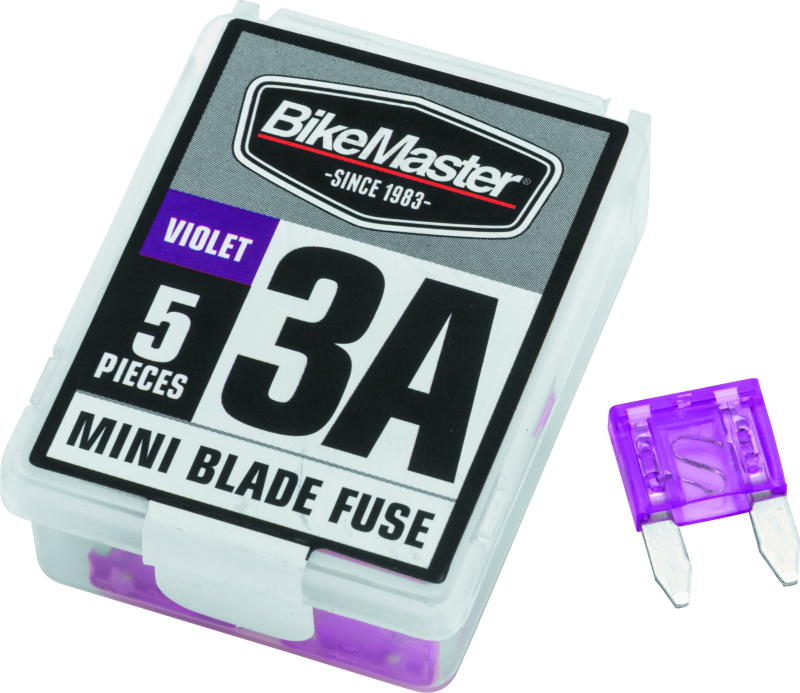 BikeMaster 5Piece 3A Replacement Mini Blade Fuse 152441 152441 Photo - Primary