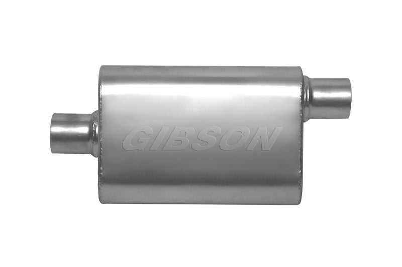 Gibson CFT Superflow Center/Offset Oval Muffler - 4x9x18in/2.25in Inlet/2.25in Outlet - Stainless 55161S 55161S Photo - Primary