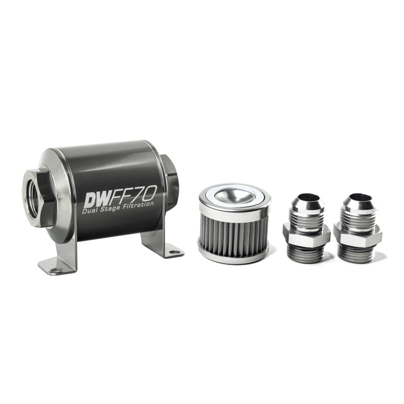 DeatschWerks '-10AN, 40 micron, 70mm In-line fuel filter kit 8-03-070-040K-10 Photo - Primary