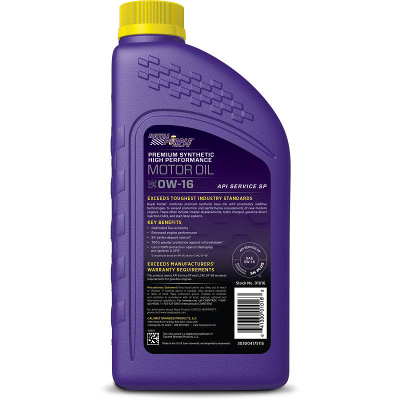 Royal Purple 0w16 API Oil Full Synthetic Case 6x1 Quart 06016 06016 User 1