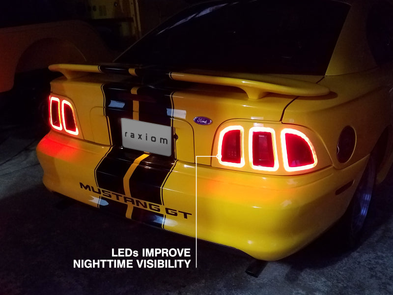 Raxiom 96-98 Ford Mustang Icon LED Tail Lights- Black Housing (Smoked Lens) 389876 389876 Photo - Close Up