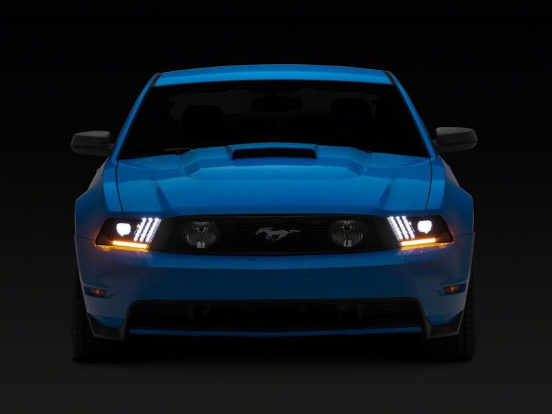 Raxiom 10-12 Ford Mustang LED Projector Headlights SEQL Turn Signals- Blk Housing (Clear Lens) 426685 426685 Photo - Close Up