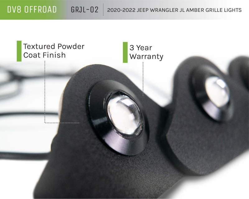 DV8 Offroad 2018+ Jeep JL Grill Amber Marker Lights GRJL-02 GRJL-02 Product Brochure - a specific brochure describing a Product
