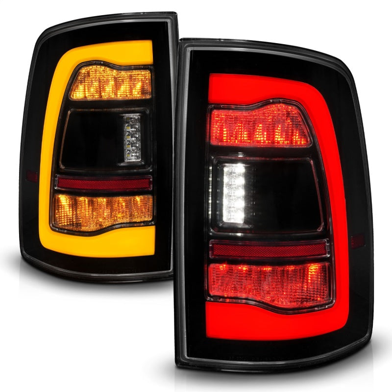 ANZO 09-18 Dodge Ram 1500 Sequential LED Taillights Smoke Black w/Switchback Amber Signal 311472 311472 Photo - Unmounted