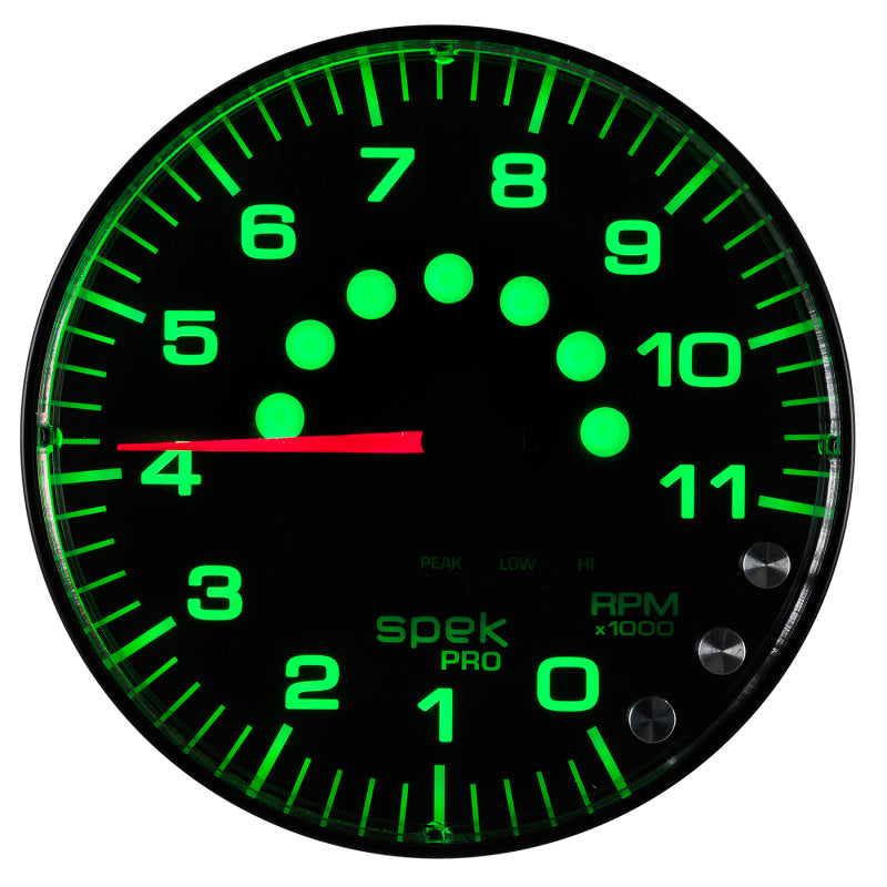Autometer Gauge, Tachometer, 5", 11k Rpm, w/Shift Light & Peak Mem, Black/Black P239328 User 2