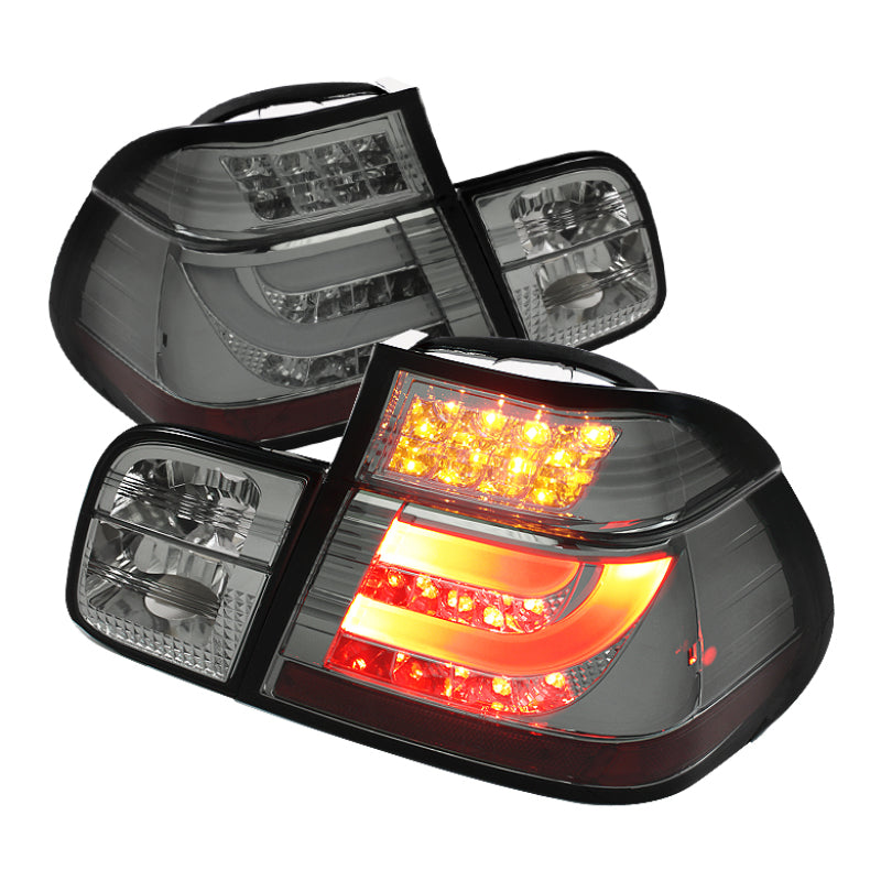 Spyder BMW E46 3-Series 99-01 4Dr Light Bar Style LED Tail Lights Smoke ALT-YD-BE4699-4D-LBLED-SM 5037718 5037718 Photo - Primary
