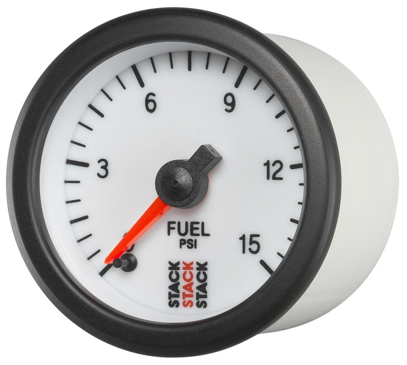 Autometer Stack 52mm 0-15 PSI 1/8in NPTF Male Pro Stepper Motor Fuel Pressure Gauge - White ST3354 ST3354 User 2