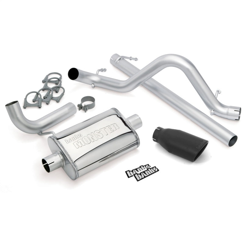 Banks Power 07-11 Jeep 3.8L Wrangler - 2dr Monster Exhaust System - SS Single Exhaust w/ Black Tip 51321-B 51321-B Photo - Primary