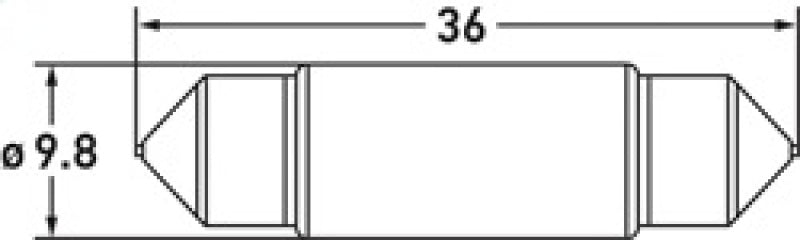 Hella LED 6418 12V 1W SV8.5-8 6.5K 36 SING Bulb 6418LED 6.5K 6418LED 6.5K Technical Drawing