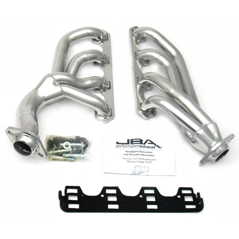 JBA 65-73 Ford Mustang 351W SBF w/T-5/Cable Clutch 1-5/8in Primary Silver Ctd Mid Length Header 1655SJS 1655SJS Photo - Primary